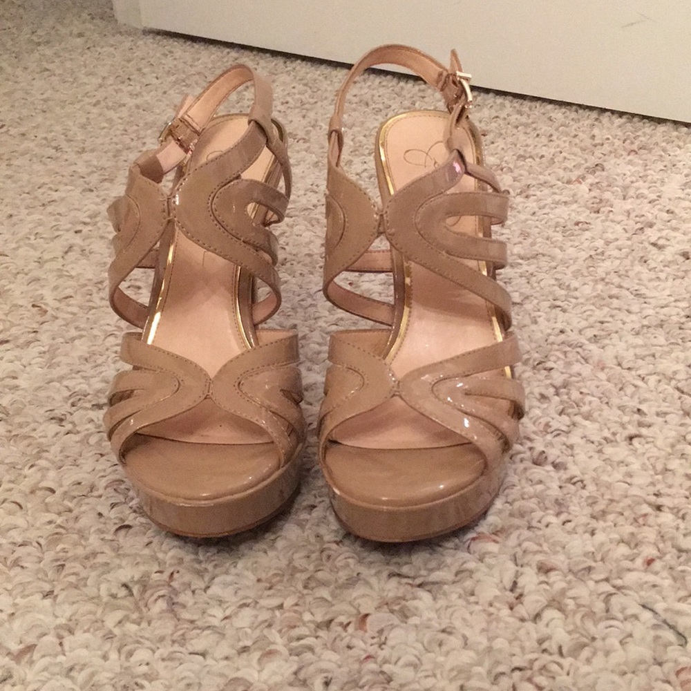 Jessica Simpson Platform Nude Heels